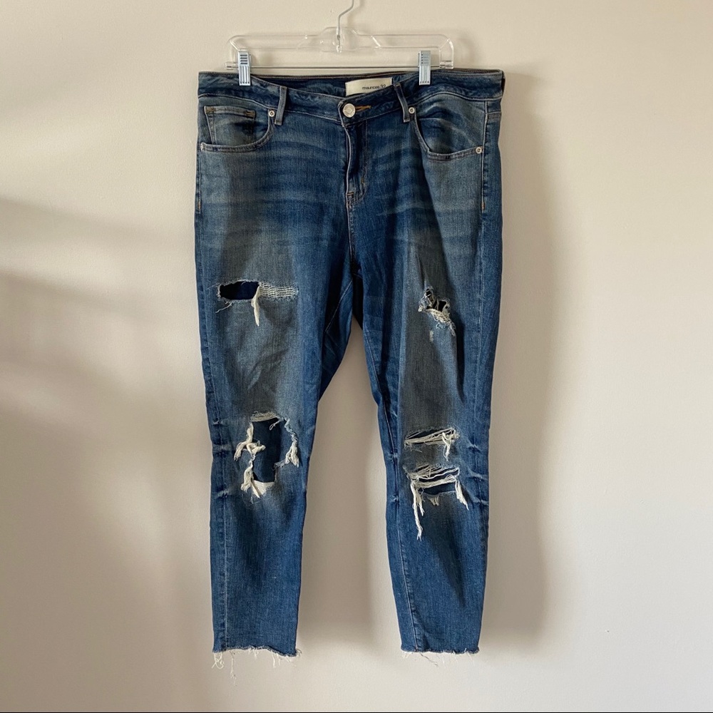 Maurices Distressed Cropped Boyfriend Jeans